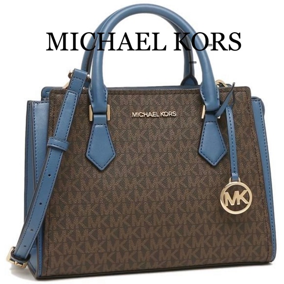 Michael Kors Handbags - MICHAEL KORS HOPE MEDIUM MESSENGER DARK CHAMBRAY